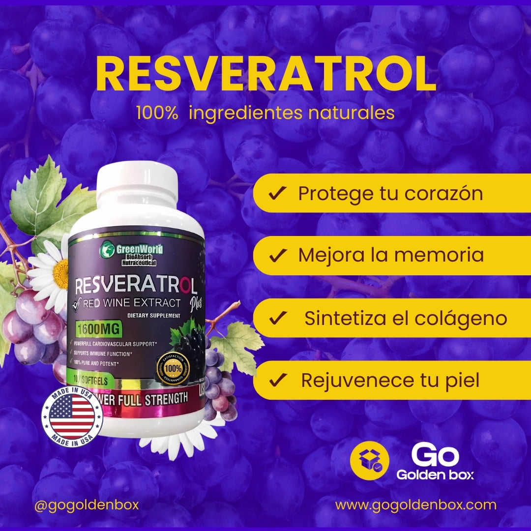 Resveratrol - Fórmula Antienvejecimiento 🍇